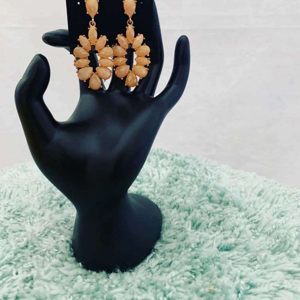 Peach jewel chandelier earrings